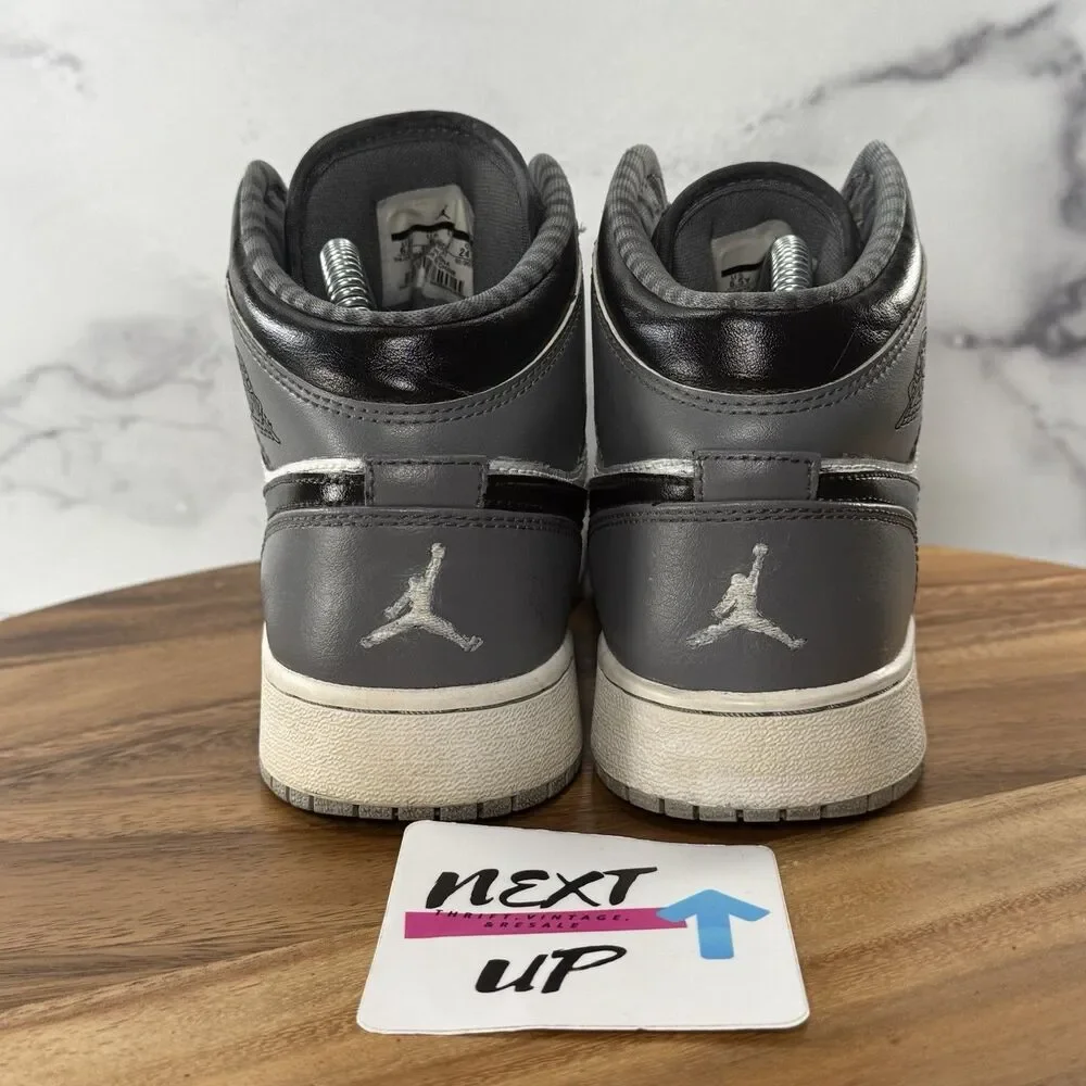 Youth size 6.5-Nike Air Jordan Mid Black Grey White Sneakers Shoes Big Boys